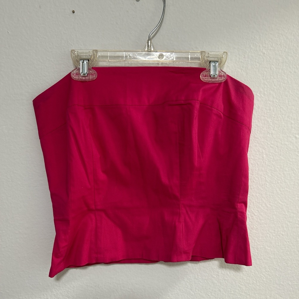 Vintage Shoshanna hot pink zip tube top bustier with boning size 4